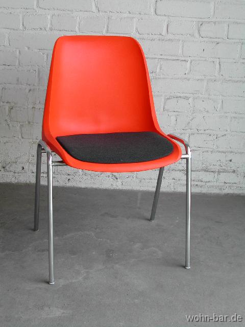 stuhl-s09 stapelstuhl, design helmut starke 1977,<br> 4 stck, je 75,-